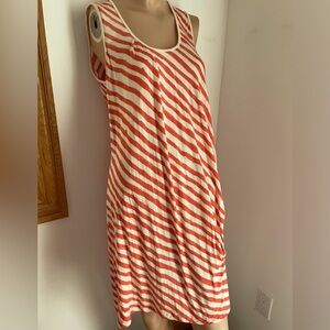 22”PTP 🍊 summer dress cover up creamsicle Sandwich Anthro reddish orange & cream